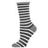 Sailor Stripe Roll Top Sock - Navy Heather