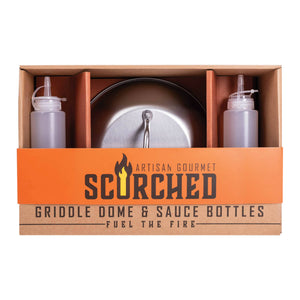 Scorched Griddle Dome & Sauce Bottles | Men's Grilling Kit