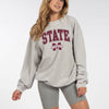 Miss State Corded Crew Fleece - Steel