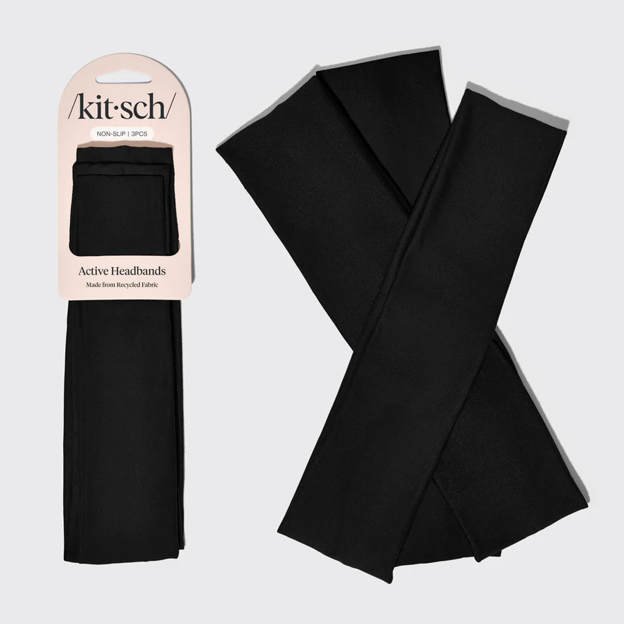 Black Active Headbands 3pc
