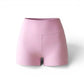 Mercifully Made Short in Light Rose, high-waisted pastel pink athletic shorts by Katie Beth Activewear