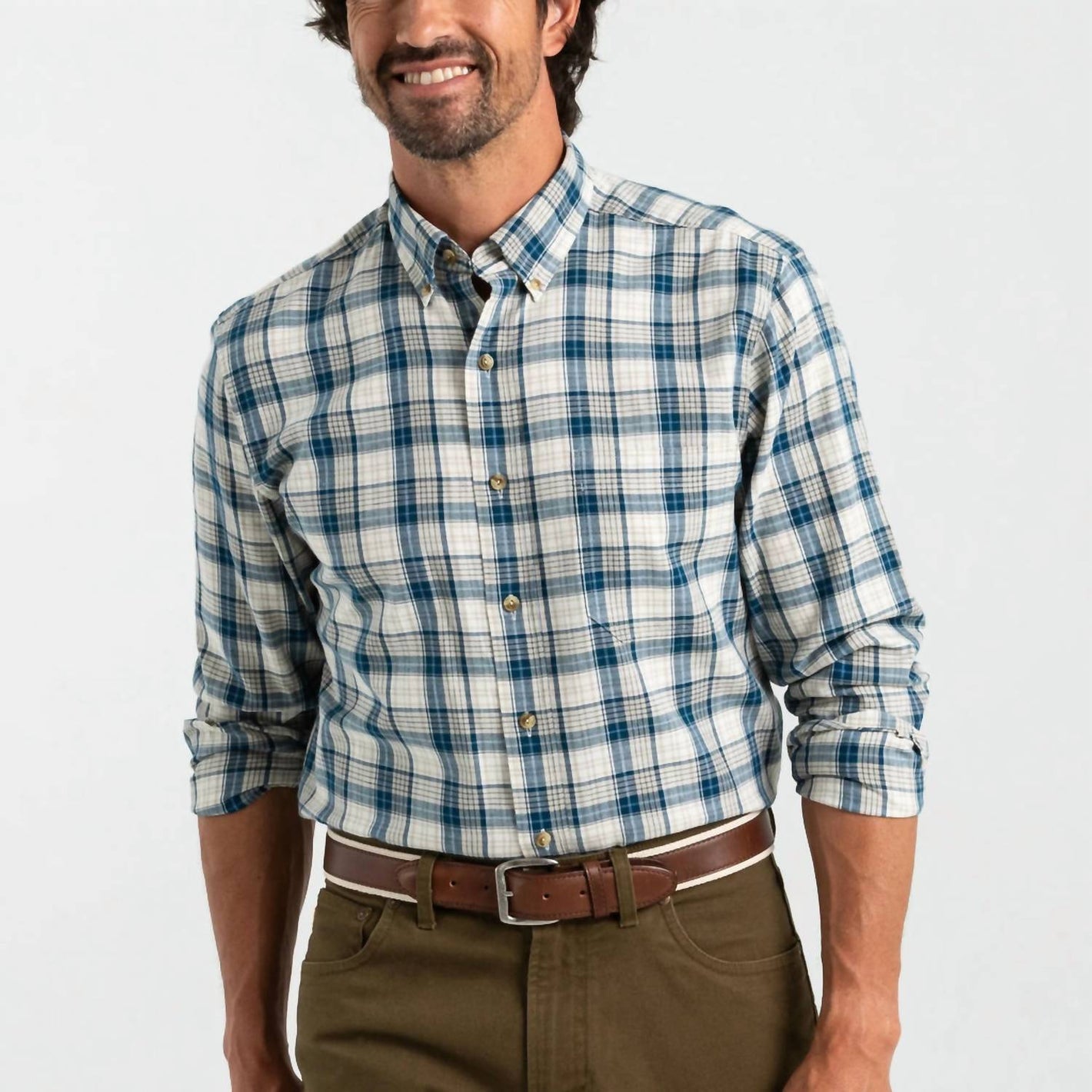 Twill Sport Shirt Holling Plaid Shirt