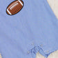 Blue Stripe Cotton Embroidered Football Johnny