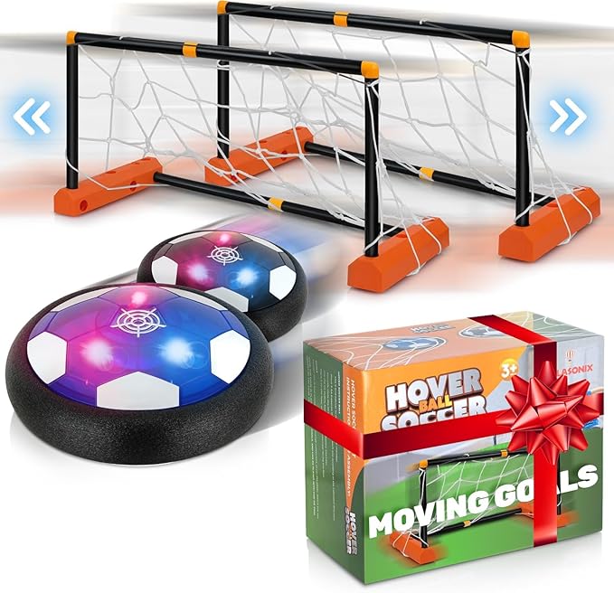 Hover Soccer Ball + Gliding Goal Set
