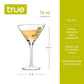 True Manhattan Stemmed Glass Martini Cocktail Glasses Set of 4