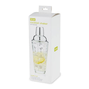 True Glass Cocktail Shaker With Recipes