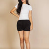 Round Neck Short Sleeve Top - White
