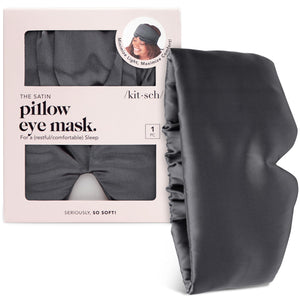 Charcoal Satin Pillow Eye Mask