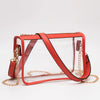 Clear Rectangle Stadium Concert Crossbody Bag - Orange
