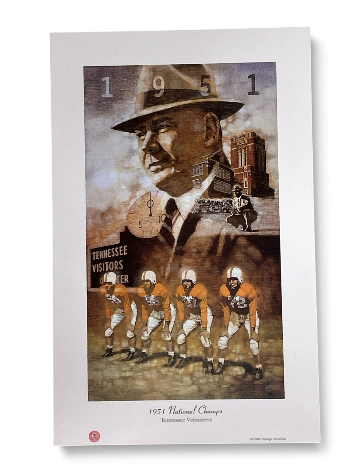 1951 Tennessee Volunteers National Champs Mini Art Print Card Bob Howe
