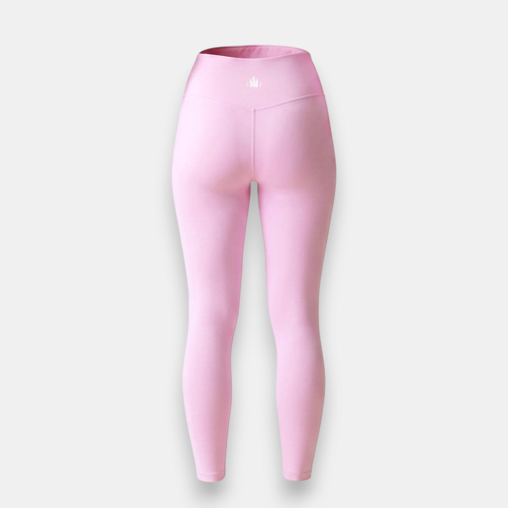 Katie Beth Activewear Mercifully Made high-waist leggings in light rose pink, rear view