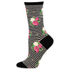 Rows of Roses Sock - Black