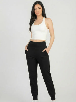 High Waisted Wide Waistband Joggers