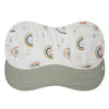 Bamboo Muslin Burp Cloth 2-Pack Set - Rainbow/Apple