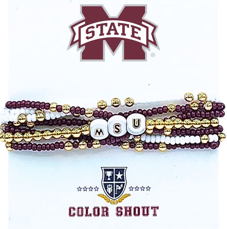 MS State 'Lucky 7' Bracelet Stack
