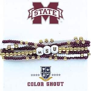 MS State 'Lucky 7' Bracelet Stack