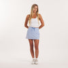Marie Seersucker Active Skirt - French Blue & White