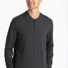 Bamboo Flex Ls Henley - BLK SAND