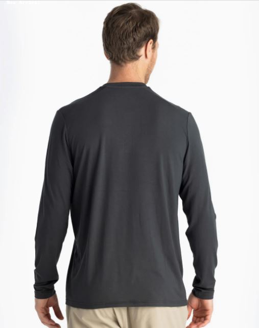 Bamboo Flex Ls Henley - BLK SAND