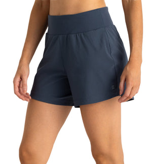 3' Women Bamboo-Lined Active Blue Dusk Short
