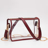 Clear Rectangle Stadium Concert Crossbody Bag - Burgundy