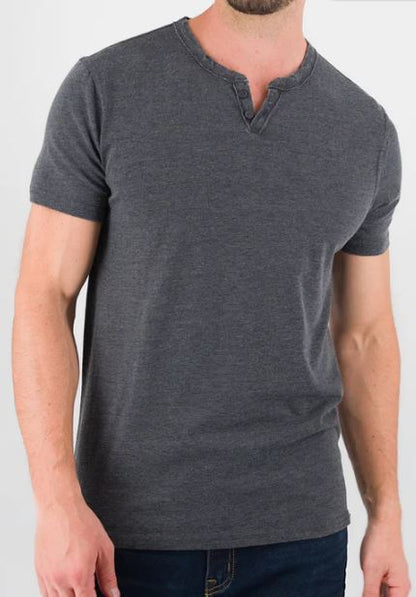 Burnout Henley - DK GREY