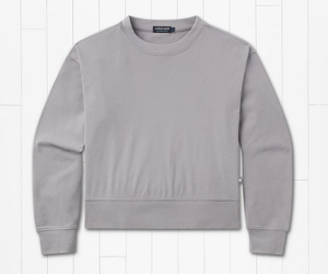 Caroline Comfort Crop Crewneck - LT GRAY