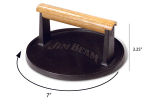 Jim Beam 7" Cast Iron Burger Press