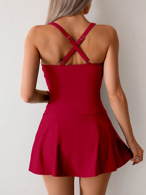 Classy Solid Two-piece Swimsuit