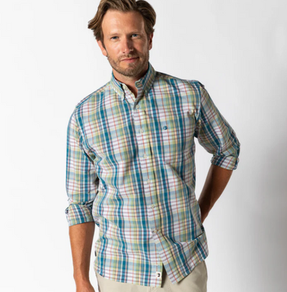 Cascade Plaid Long Sleeve Cotton Poplin