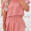 Cropped Tee Set - PINK