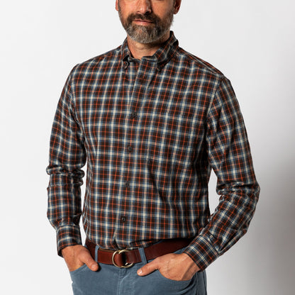 Dunn Plaid Cotton Slub Sport Shirt