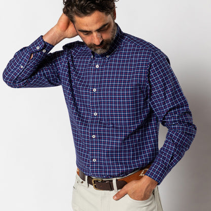 Cotton Oxford Sport Shirt - Kline Plaid