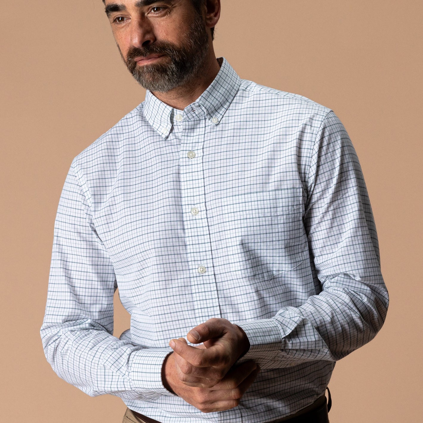Cotton Cashmere Poplin Sport Shirt Tolliver Plaid