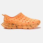 Kane Revive slip-on shoe in electric orange with black speckled chunky sole and ventilation holes