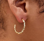 Diamond Cut Hoop Earrings - GOLD