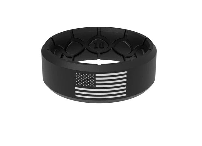 Edge Hero America Black & White Flag Ring