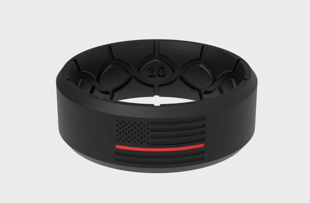 Edge Hero Protector Red Line Ring by Groove | Firefighter Support Ring