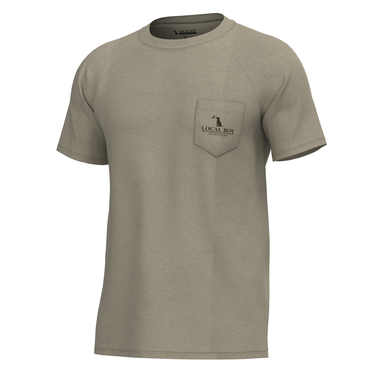 Local Boy Outfitters Graphic Vintage Sphere Sand Tee, short sleeve crew neck with chest pocket