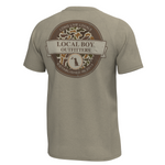 Local Boy Outfitters Graphic Vintage Sphere Sand Tee back view with camo circle logo