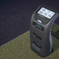 Foresight Sports QC3 launch monitor displaying ball speed, carry distance, spin data on golf mat