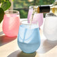 True Silicone Wrapped Stemless Glass Wine Glasses Set of 4