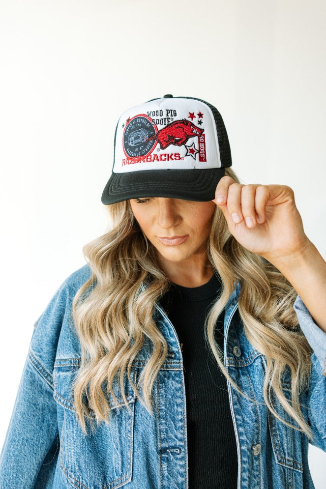 Univ of Arkansas Layer Patch Foam Hat