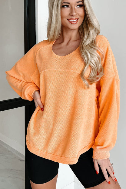 Grapefruit Long Sleeve Top - ORANGE