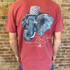 Houndstooth Elephant Tee - CRIMSON