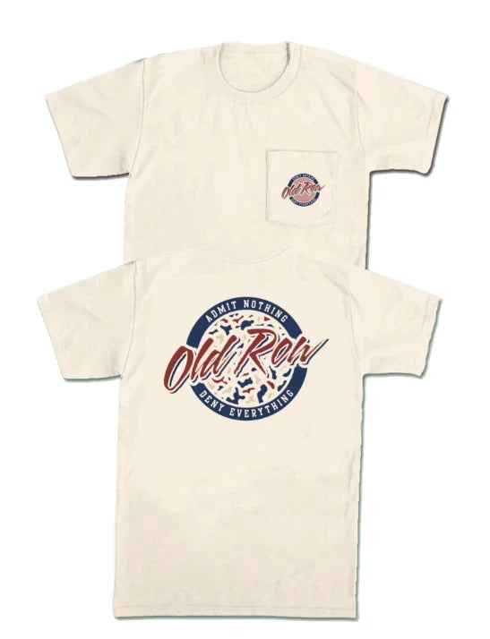 USA Camo Ivory Circle Logo Pocket Tee