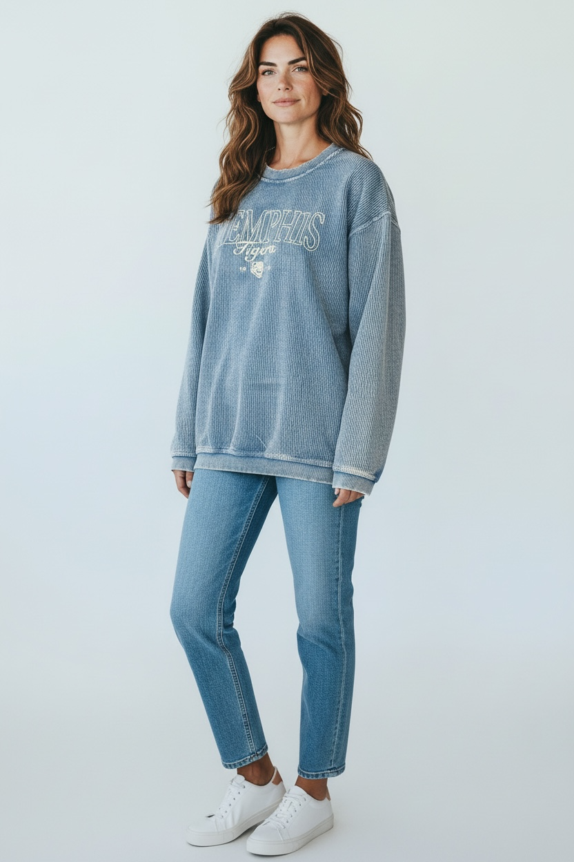 Univ of Memphis Corded Pullover Shirt