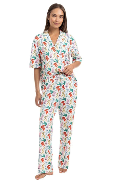 Multicolored Bows Pajama Pants Set