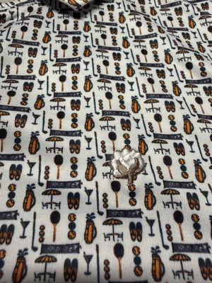 Cotton Brothers Copper Golf Bag Print Polo