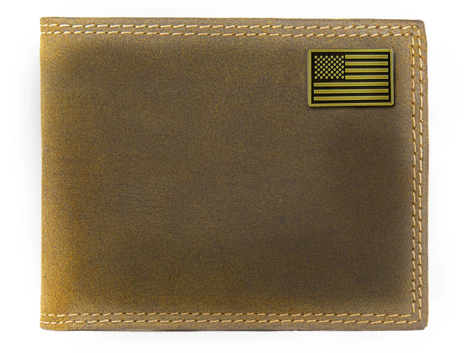 Vintage Tan Leather Bifold Wallet